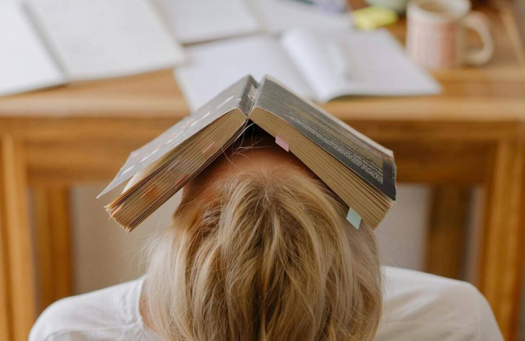 #42 FamilyShift Beitragsbild: Ein Mädchen hat ein Buch auf ihrem Gesicht